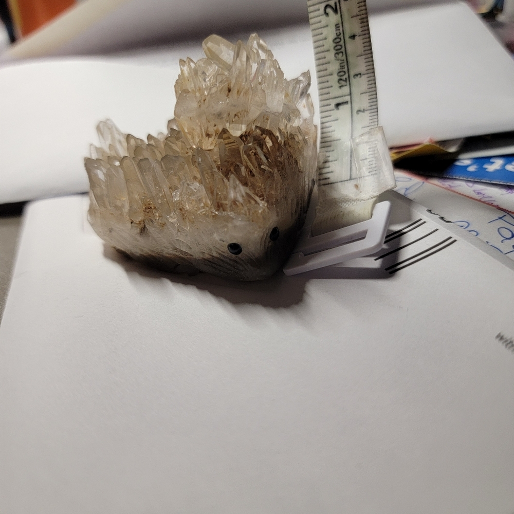 NATURAL QUARTZ CLUSTER HEDGEHOG - Picture 6 of 7